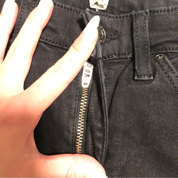 TopShop Jamie Moto Jeans, ripped knees | Black | 28 Waist - Picture 3 of 6